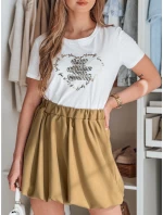 Dámska mini sukňa PUFFELLA hnedá FashionStreet CY0499