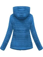 Svetlo modrá bunda s asymetrickým zipsom (DL015)