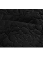 Tenká čierna dámska bunda s ozdobným prešívaním (JIN226)