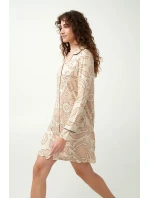 Vamp - Béžová nočná košeľa s gombíkmi 21090 - Vamp