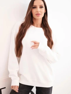 Dámska mikina s kapucňou a bavlnenou klokankou biela