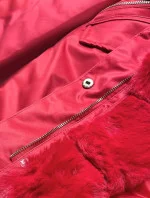 Dámska parka s kožušinou červená (5m762-270)