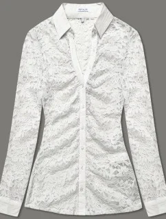 Dámska krajková blúzka v ecru farbe (WH16129)