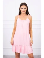 Šaty s tenkým pásikom, púdrovo ružové