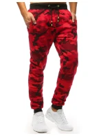 Pánske maskáčové červené tepláky FashionStreet UX1467
