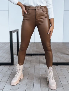 Dámske kožené nohavice TOURMALIN tmavohnedé FashionStreet UY1718