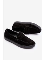 Pánske semišové mokasíny Zazoo 1574 Black