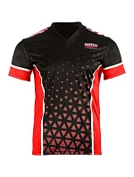 Tričko s výstrihom do V pre point-fighting MASTERS „COMBAT JUNIOR“, čierne a červené (WAKO APPROVED)
