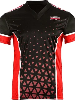 Tričko s výstrihom do V pre point-fighting MASTERS „COMBAT JUNIOR“, čierne a červené (WAKO APPROVED)