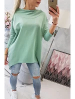 Mikina s potlačou kolesa tmavo mätová Mikina s potlačou kolesa tmavo mätová