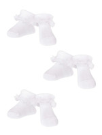Yoclub Dievčenské ponožky s volánikmi 3Pack SKA-0119G-010J-002 White