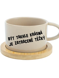 BYŤ TAK KRÁSNY JE PRÍLIŠ ŤAŽKÉ - krémový pohár na makrónky 200 ml