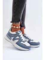 Jeansowe Sneakersy Damskie Z Eko Skóry Niebieskie Kaimans