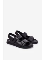 Skórzane Sandały Męskie Big Star RR174086 Czarne