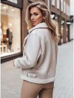 Dámska semišová bunda SOFTSTILL s ovčou kožou biela FashionStreet TY4748z