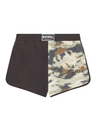 Pánske kúpacie kraťasy A09681 0SHAL E4944 khaki/čierna - Diesel