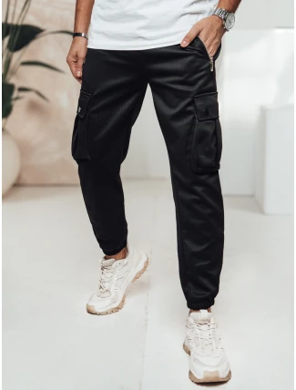 Pánske nákladné nohavice čierne FashionStreet UX4462