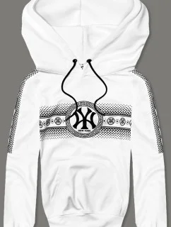 Pánska mikina s kapucňou biela (8B1100-1)