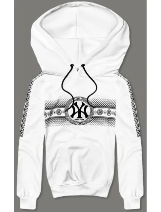 Biela pánska mikina s kapucňou (8B1100-1) Biela pánska mikina s kapucňou (8B1100-1)