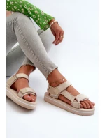 Damskie Sandały Na Platformie Big Star NN274A535 Beżowe