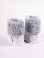 Yoclub Dievčenské topánky na suchý zips OBO-0190G-4500 Silver